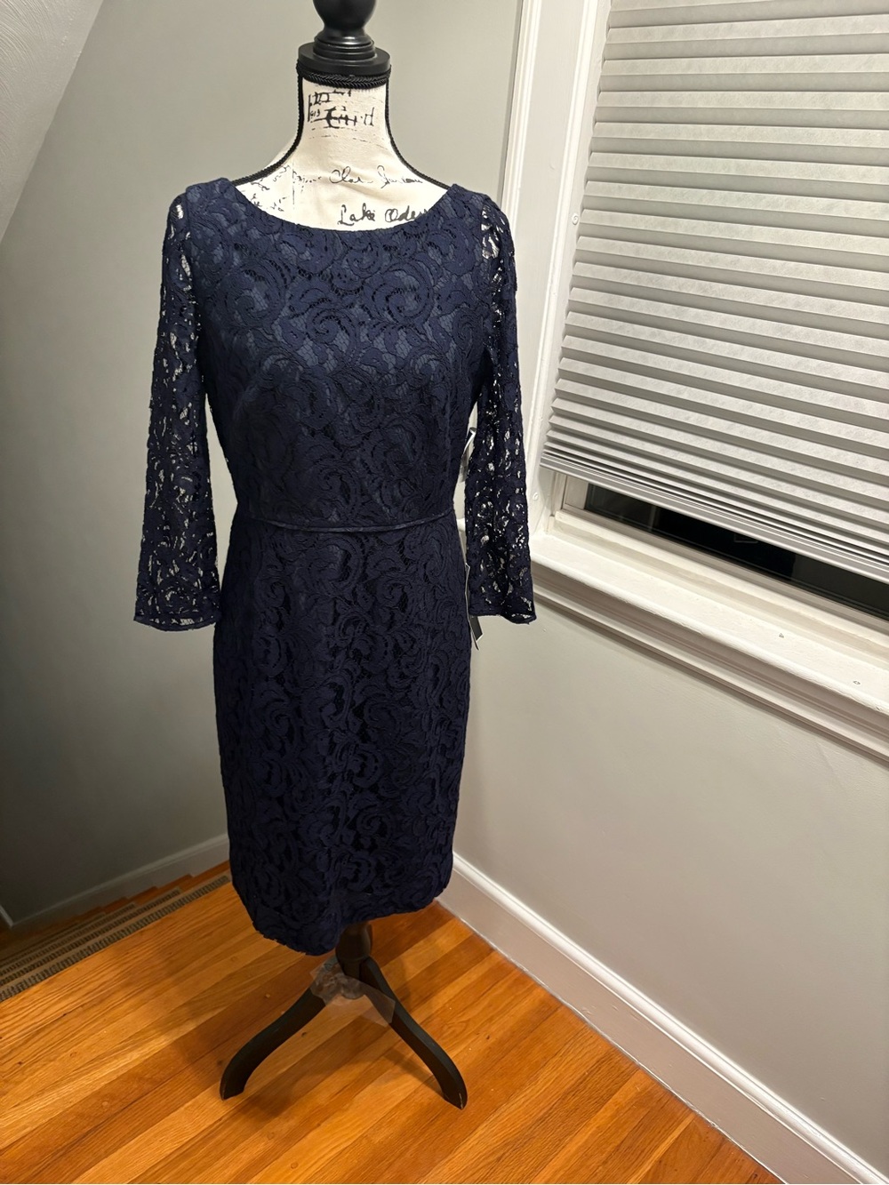 J.crew Navy Dress with Three-Quarter Sleeves size 10